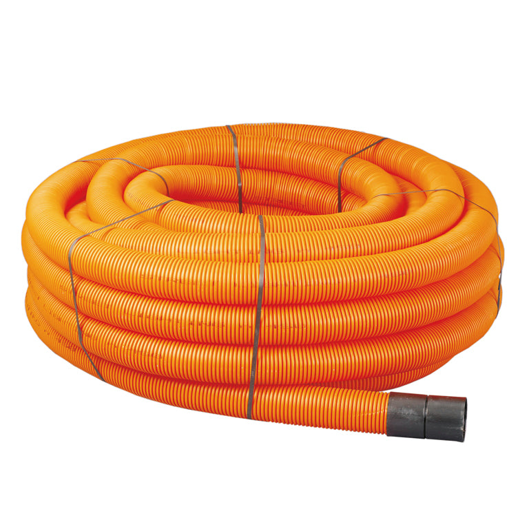 TWINWALL DUCTING 63( 50)mm x 50m COIL ORANGE T/S INC COUP