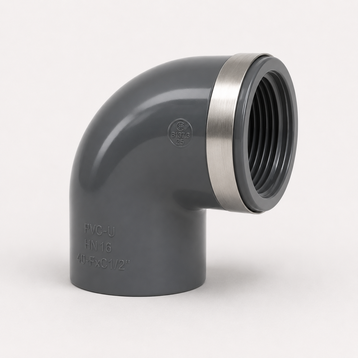 Georg Fischer PVC-U Elbow 90 degree with reinforcing ring