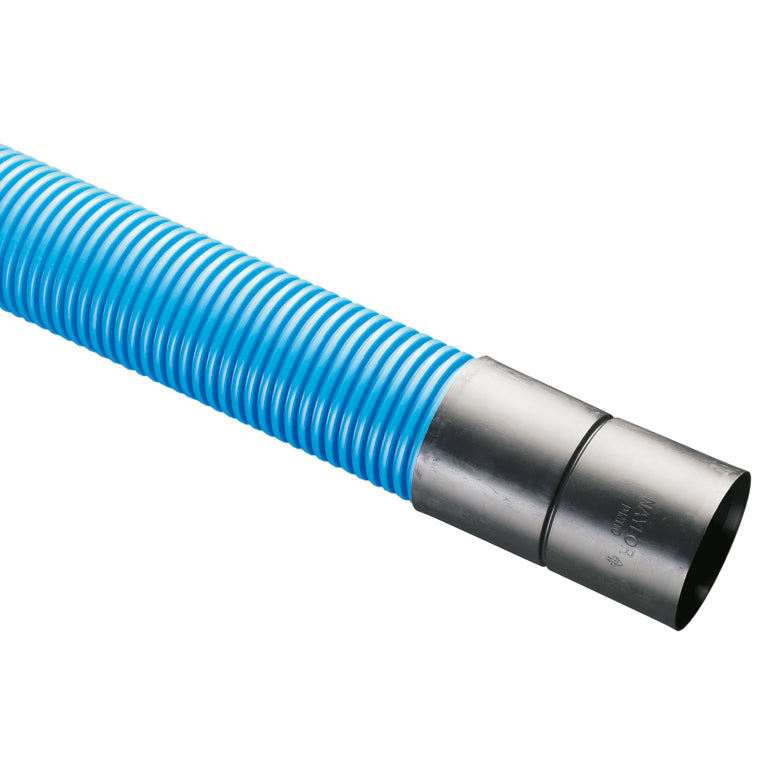 TWINWALL DUCTING 110( 94)mm x  6m PIPE BLUE INC COUP