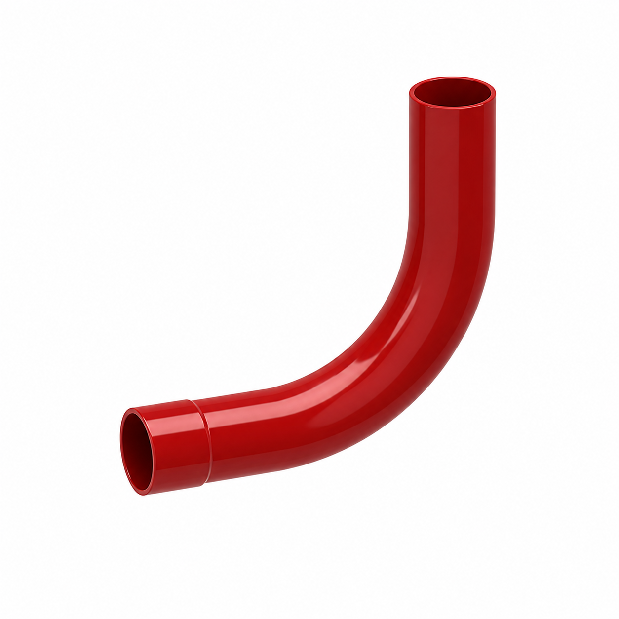 110mm RED ELECTRIC DUCT 90` BEND LONG RADIUS