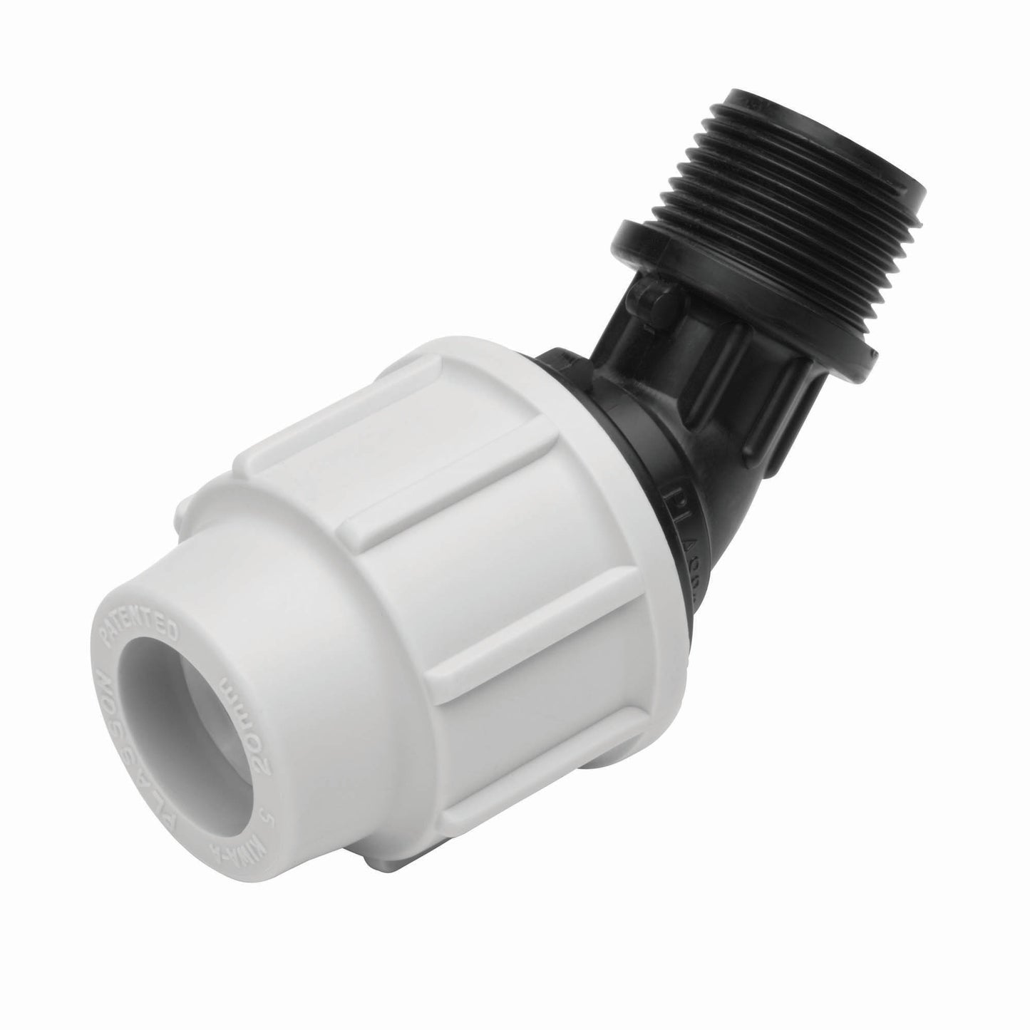 Plasson MDPE Mechanical 45 Deg Elbow Male