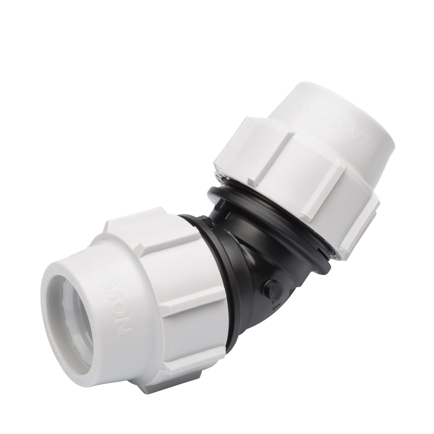 Plasson MDPE Mechanical 45 Degree Elbow