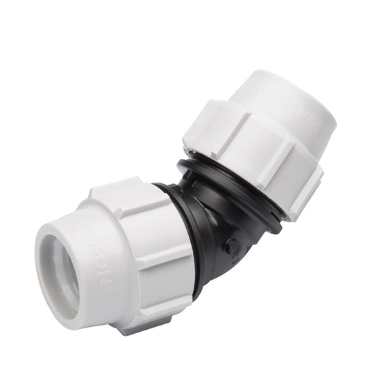 Plasson MDPE Mechanical 45 Degree Elbow