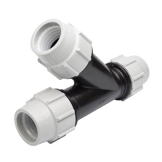 Plasson MDPE Mechanical 45 Deg Angled Tee