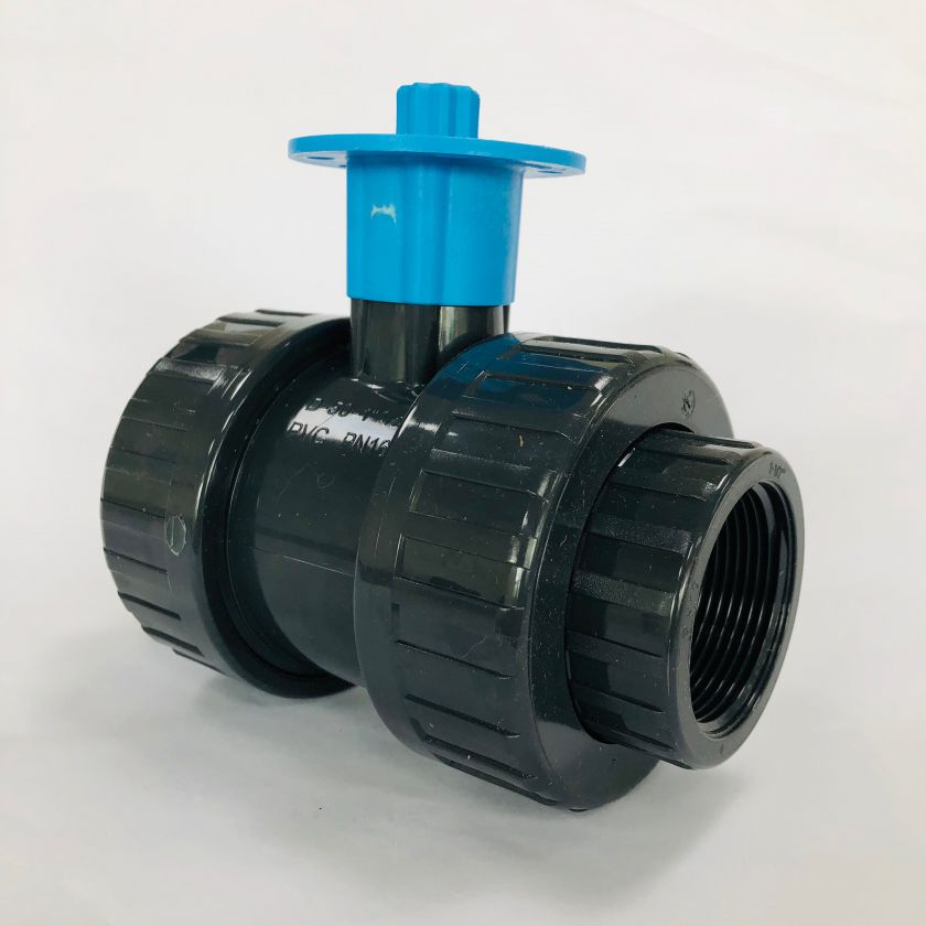 PVC-U Ball Valve D/U with Actuator Adaptor BSP EPDM